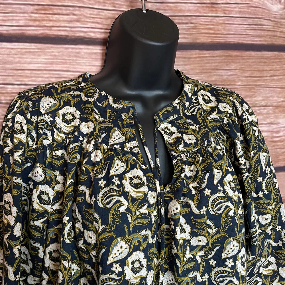 Floral Blouse S Banana Republic Loose Fit Top Cotton Boho Floral Print Shirt